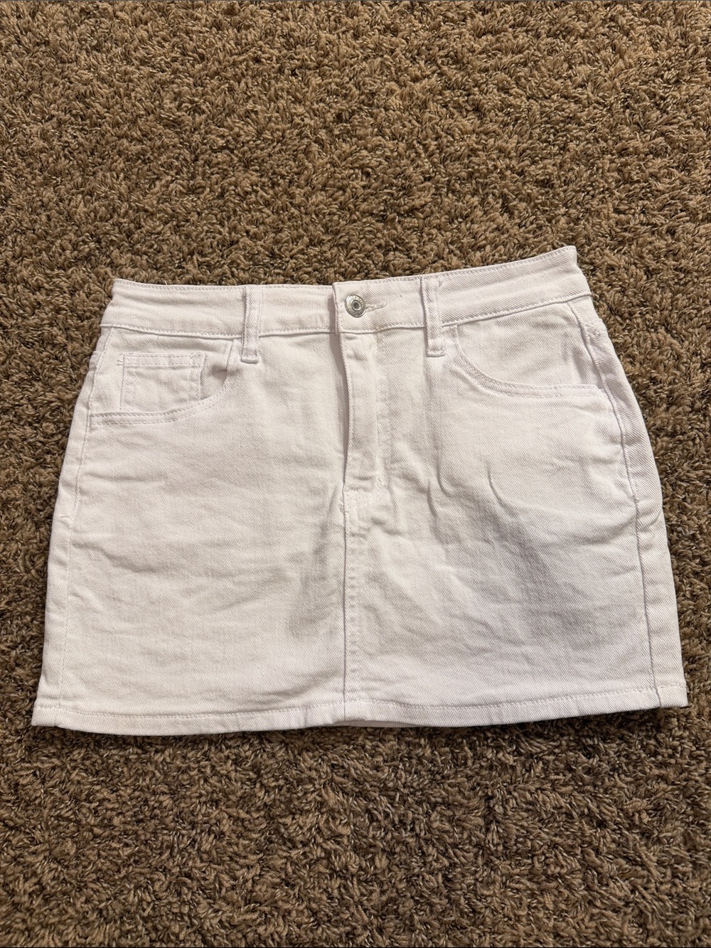 SHEIN White Denim Mini Skirt — Clean A-Line